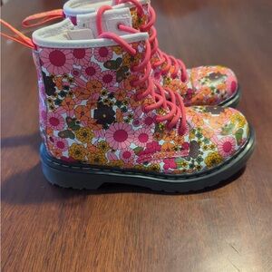 Dr. Martens Kids Floral Boots - Pink and Multicolor